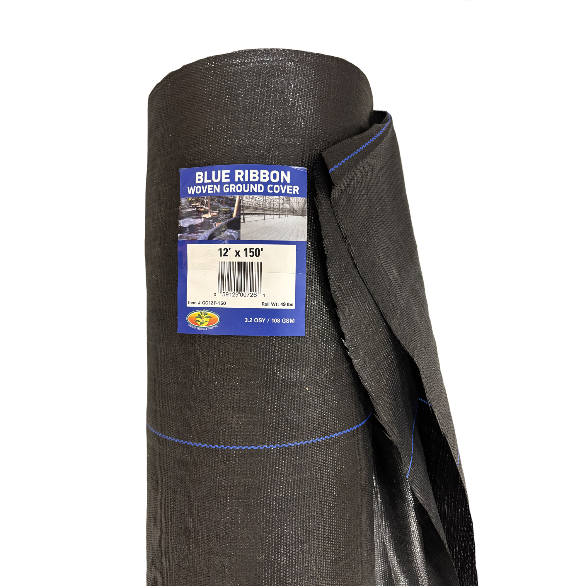 American Nettings & Fabric, Inc., Blue Ribbon Woven Ground Fabric 12ft.x150ft. (FOLDED), Model# GC12F-150